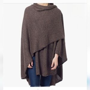 Novica Brown Alpaca Open-Front Poncho Wrap